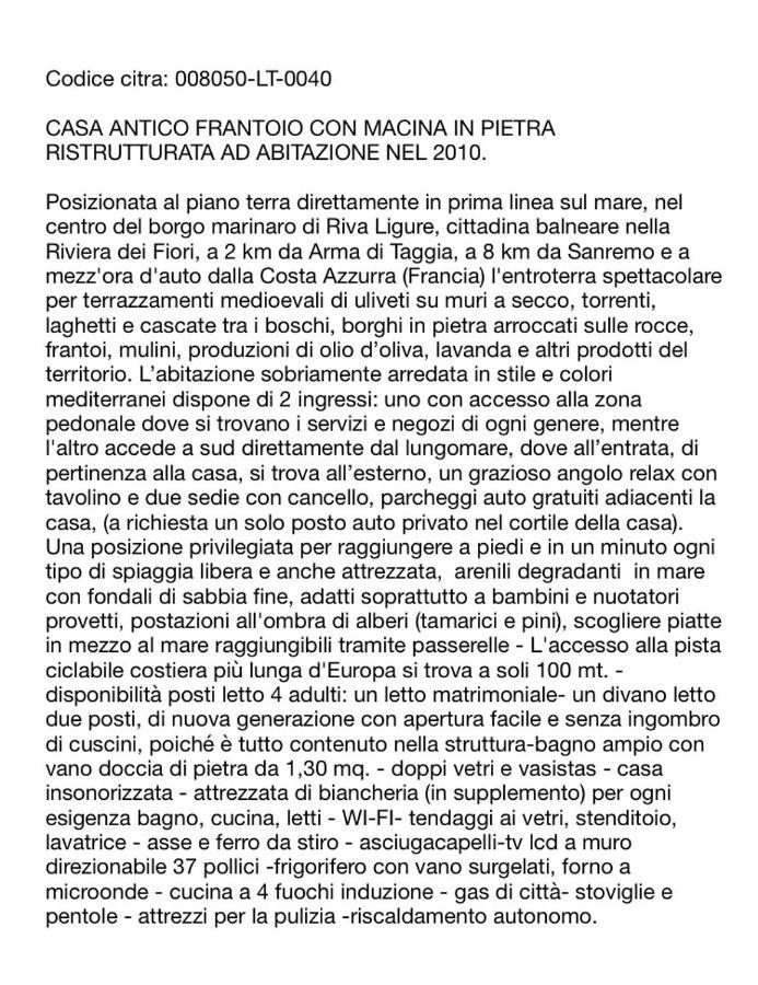 Appartamento Frantoio Riva Ligure Esterno foto